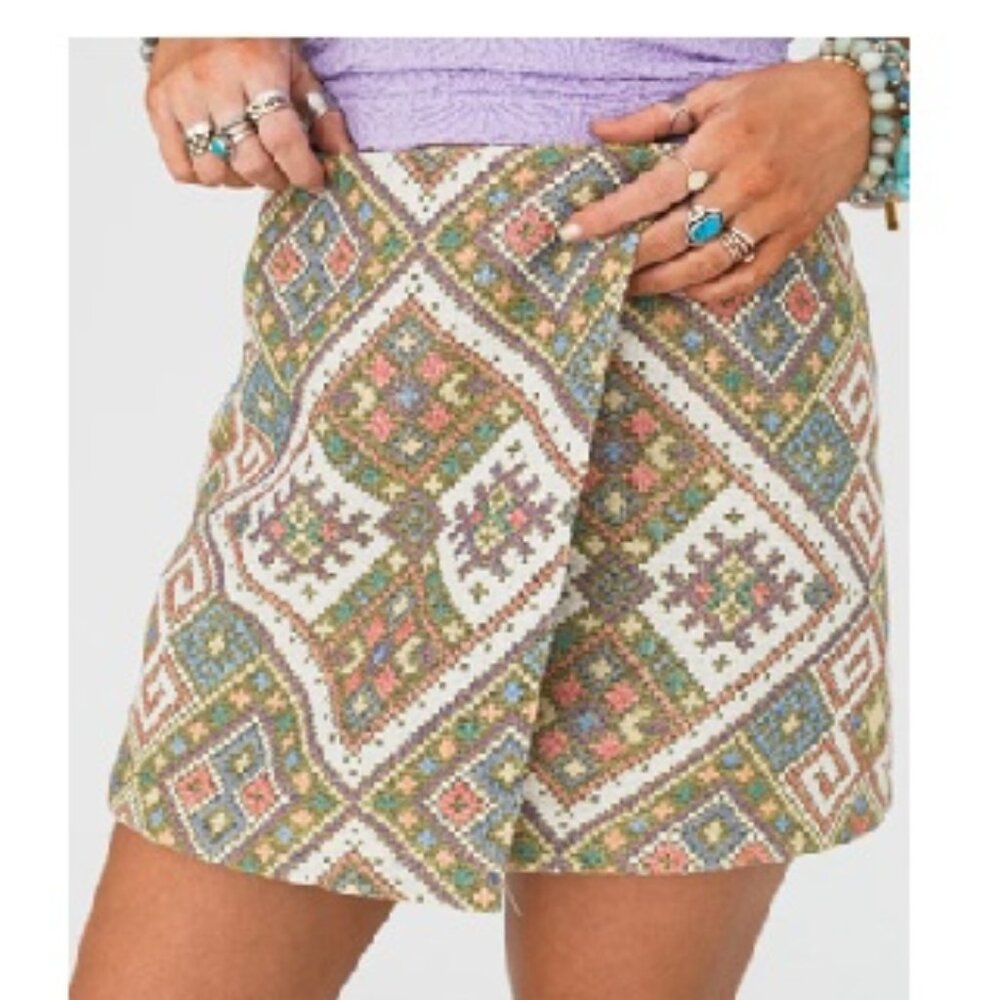 Three Bird Nest Soul Weave Wrap Mini Skirt